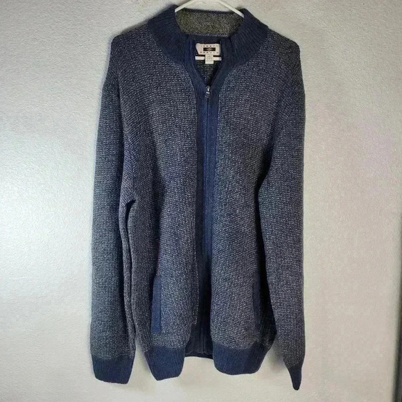 Joseph Abboud Full Zip Knitted Sweater Sz 2XL Fits Like XL - Picture 1 of 7
